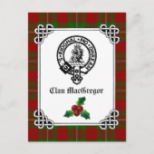 Clan MacGregor Crest Badge & Tartan Holiday Briefkaart (Voorkant)