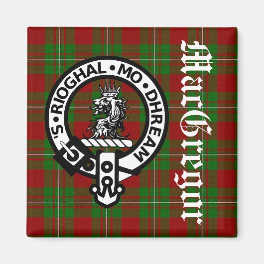 Clan MacGregor Crest Badge & Tartan Magneet (Voorkant)