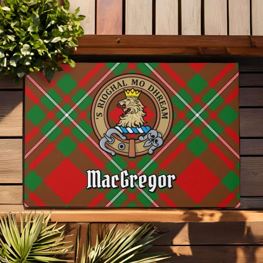 Clan MacGregor Crest boven Tartan Deurmat