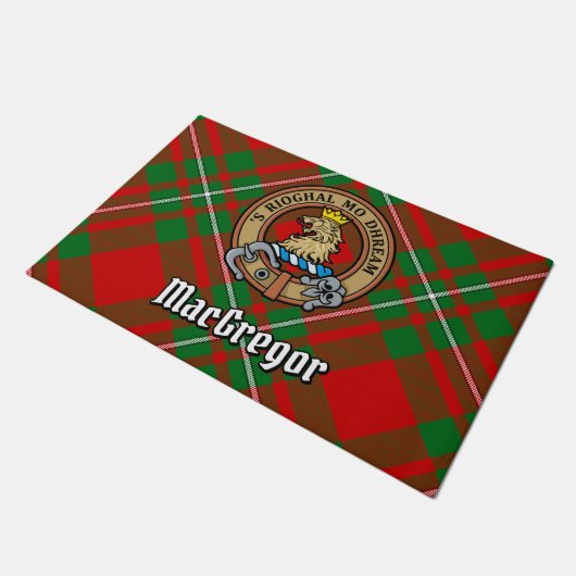 Clan MacGregor Crest boven Tartan Deurmat (Schuin)