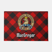Clan MacGregor Crest over Rob Roy Tartan Deurmat (Voorkant)