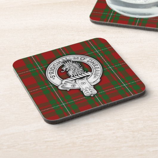 Clan MacGregor Crest & Tartan Bier Onderzetter (Linkerzijde)