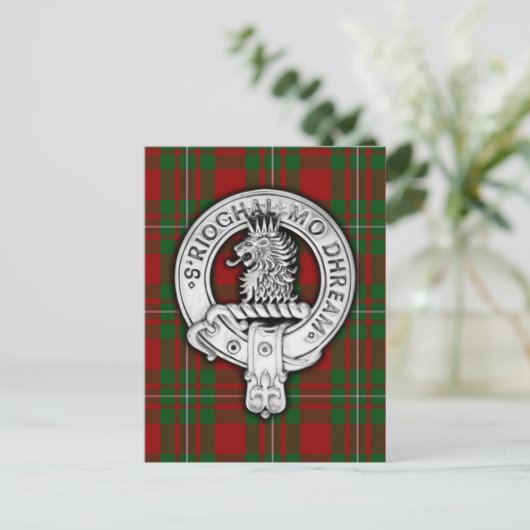 Clan MacGregor Crest & Tartan Briefkaart (Staand voorkant)