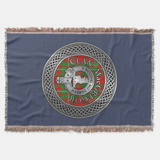 Clan MacGregor Crest & Tartan Knot Deken (Voorkant)