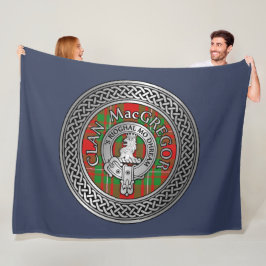 Clan MacGregor Crest & Tartan Knot Fleece Deken
