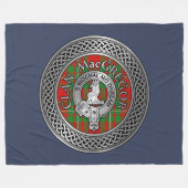 Clan MacGregor Crest & Tartan Knot Fleece Deken (Voorkant (Horizontaal))