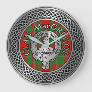 Clan MacGregor Crest & Tartan Knot Grote Klok