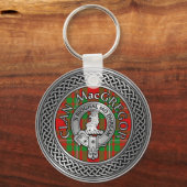 Clan MacGregor Crest & Tartan Knot Sleutelhanger (Voorkant)