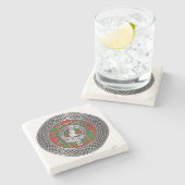 Clan MacGregor Crest & Tartan Knot Stenen Onderzetter (Zijkant)