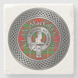 Clan MacGregor Crest & Tartan Knot Stenen Onderzetter