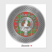 Clan MacGregor Crest & Tartan Knot Sticker (Vel)