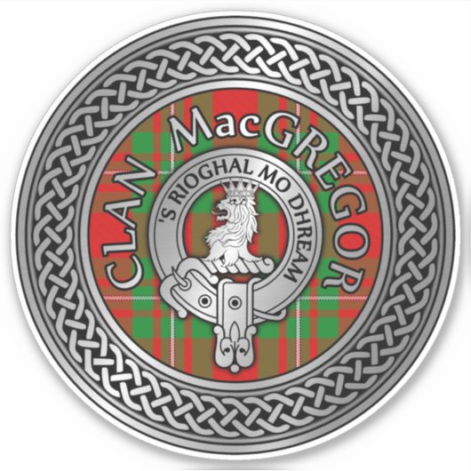 Clan MacGregor Crest & Tartan Knot Sticker (Voorkant)