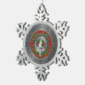 Clan MacGregor Crest & Tartan Knot Tin Sneeuwvlok Ornament (Rechts)