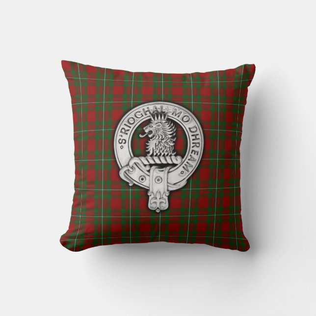 Clan MacGregor Crest & Tartan Kussen (Voorkant)