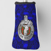 Clan MacGregor Crest & Tartan op Thistle Golfheadcover (Draai 90)