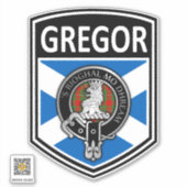 Clan MacGregor Crest & Tartan Saltire - Gregor Sticker (Voorkant)
