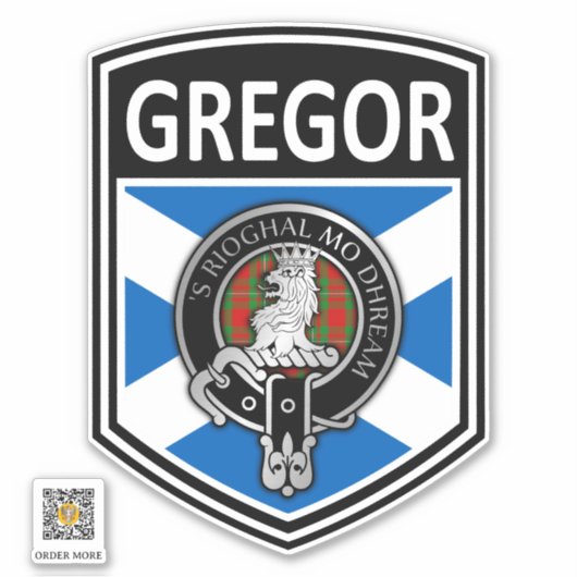 Clan MacGregor Crest & Tartan Saltire - Gregor Sticker (Voorkant)