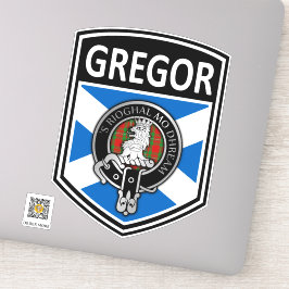 Clan MacGregor Crest & Tartan Saltire - Gregor Sticker