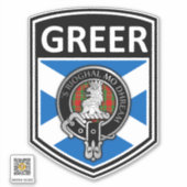 Clan MacGregor Crest & Tartan Saltire - Groter Sticker (Voorkant)