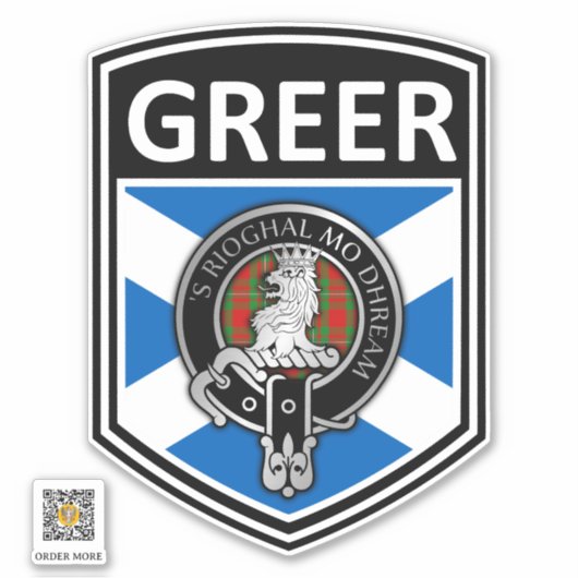 Clan MacGregor Crest & Tartan Saltire - Groter Sticker (Voorkant)