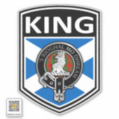 Clan MacGregor Crest & Tartan Saltire - Koning Sticker (Voorkant)