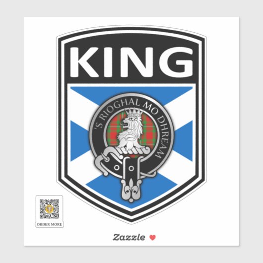 Clan MacGregor Crest & Tartan Saltire - Koning Sticker (Vel)