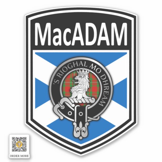 Clan MacGregor Crest & Tartan Saltire - MacAdam Sticker (Voorkant)