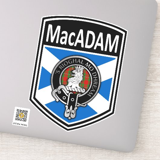 Clan MacGregor Crest & Tartan Saltire - MacAdam Sticker (Detail)
