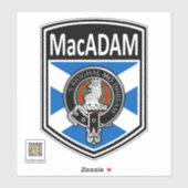 Clan MacGregor Crest & Tartan Saltire - MacAdam Sticker (Vel)