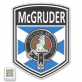 Clan MacGregor Crest & Tartan Saltire - McGruder Sticker (Voorkant)