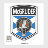 Clan MacGregor Crest & Tartan Saltire - McGruder Sticker (Vel)