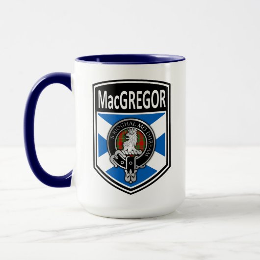 Clan MacGregor Crest & Tartan Saltire Mok (Links)