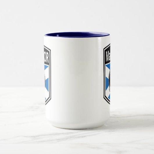 Clan MacGregor Crest & Tartan Saltire Mok (Midden)