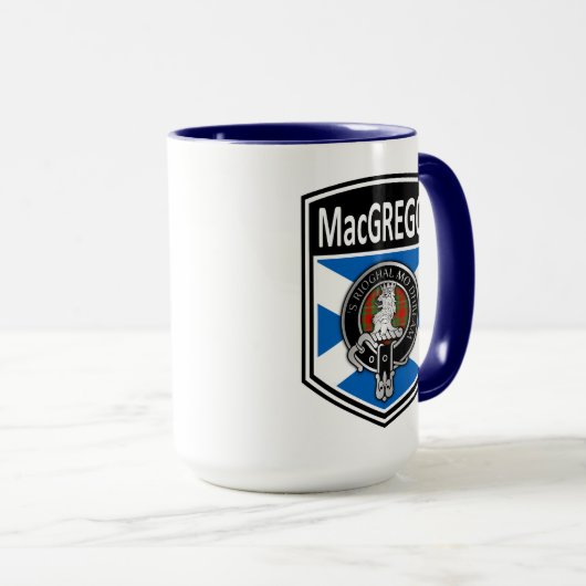 Clan MacGregor Crest & Tartan Saltire Mok (Voorkant rechts)