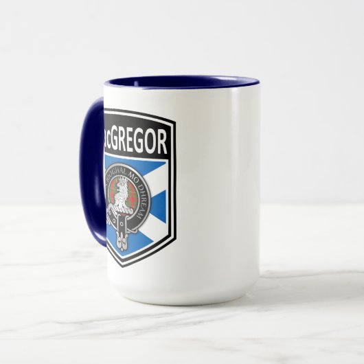 Clan MacGregor Crest & Tartan Saltire Mok (Voorkant links)