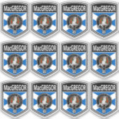 Clan MacGregor Crest & Tartan Saltire Sticker (Voorkant)