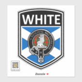 Clan MacGregor Crest & Tartan Saltire - Wit Sticker (Vel)