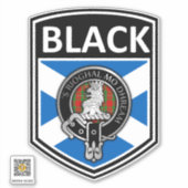 Clan MacGregor Crest & Tartan Saltire - Zwart Sticker (Voorkant)