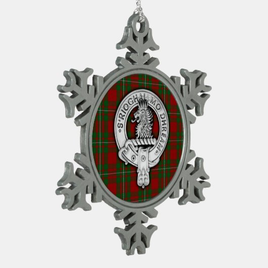 Clan MacGregor Crest & Tartan Tin Sneeuwvlok Ornament (Links)