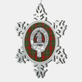 Clan MacGregor Crest & Tartan Tin Sneeuwvlok Ornament (Rechts)