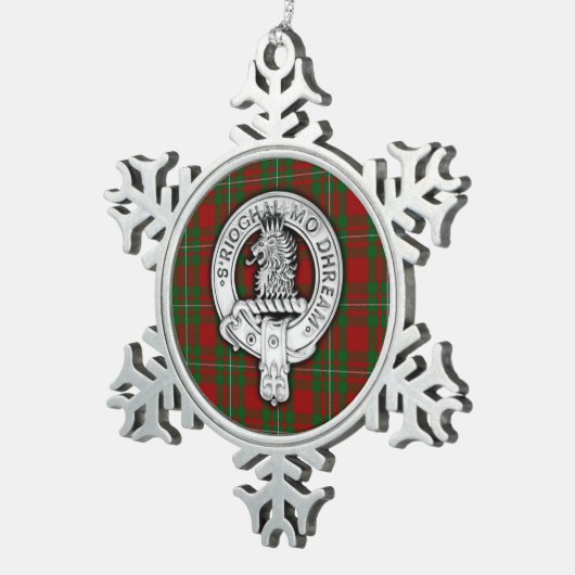 Clan MacGregor Crest & Tartan Tin Sneeuwvlok Ornament (Rechts)