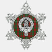 Clan MacGregor Crest & Tartan Tin Sneeuwvlok Ornament (Voorkant)