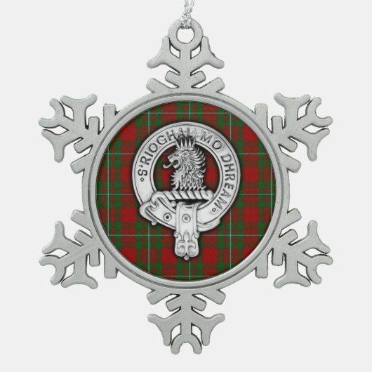 Clan MacGregor Crest & Tartan Tin Sneeuwvlok Ornament (Voorkant)