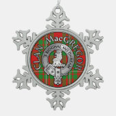 Clan MacGregor Crest & Tartan Tin Sneeuwvlok Ornament (Voorkant)