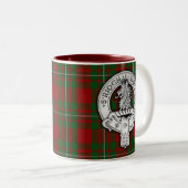 Clan MacGregor Crest & Tartan Tweekleurige Koffiemok (Voorkant rechts)