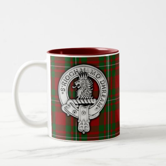 Clan MacGregor Crest & Tartan Tweekleurige Koffiemok (Links)