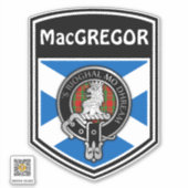 Clan MacGregor (Edit) Wapen & Tartan Saltire Sticker (Voorkant)