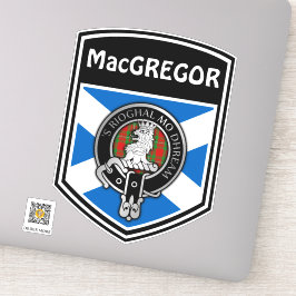 Clan MacGregor (Edit) Wapen & Tartan Saltire Sticker