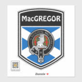 Clan MacGregor (Edit) Wapen & Tartan Saltire Sticker (Vel)
