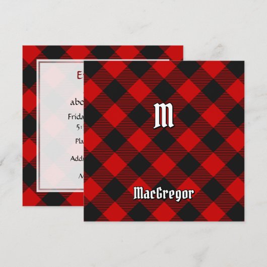 Clan MacGregor Rob Roy Tartan Kaart (Voorkant / Achterkant)